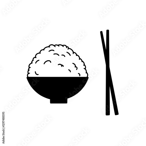 chopsticks and A bowl of rice