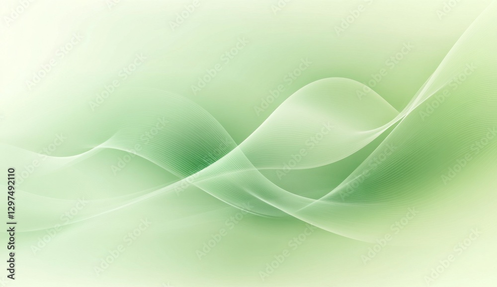 Fototapeta premium Abstract flowing lines, light green, soft, smooth background