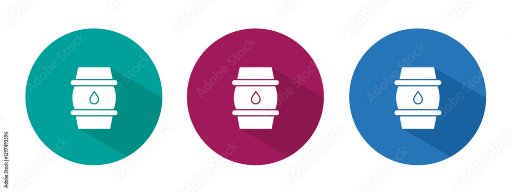 Icon for oil barrel vector illustration in flat. Icon for oil barrel vector illustration in flat.