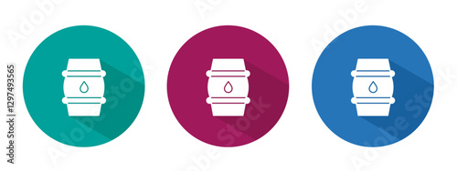 Icon for oil barrel vector illustration in flat.