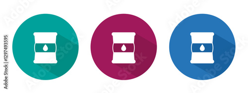 Icon for oil barrel vector illustration in flat.