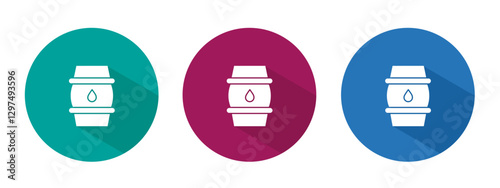 Icon for oil barrel vector illustration in flat.