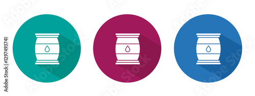Icon for oil barrel vector illustration in flat.