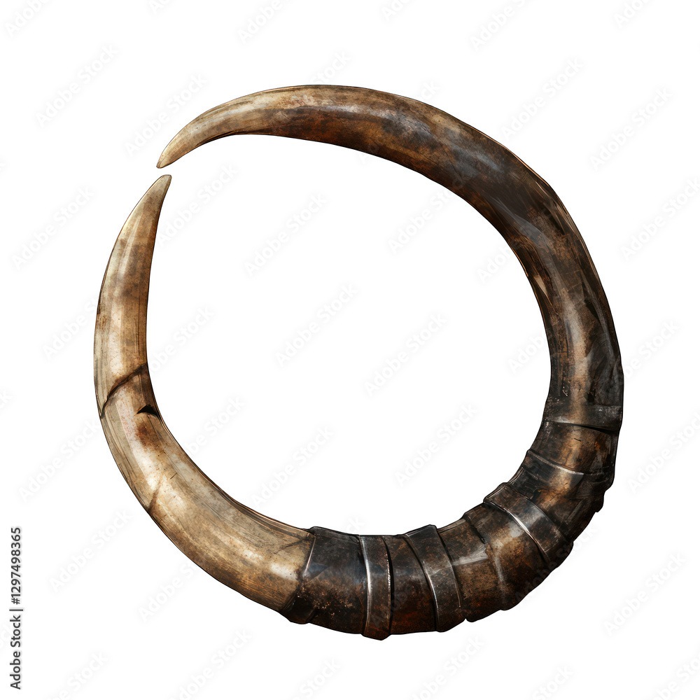 Haunted and cursed ancient battle horn isolated on transparent background. Haunted and cursed ancient battle horn isolated on transparent background.