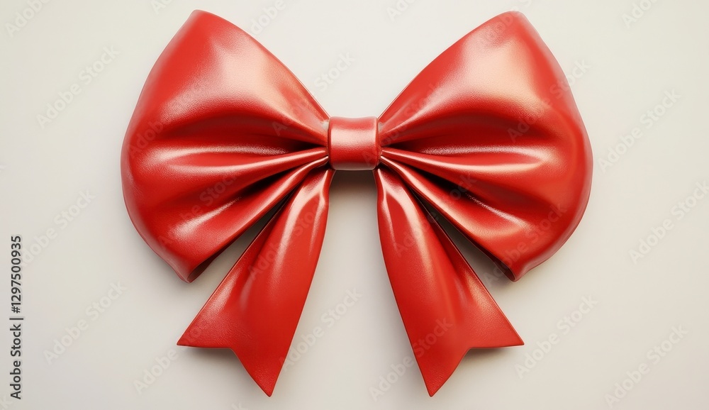 Fototapeta premium Glossy Red Bow Decoration