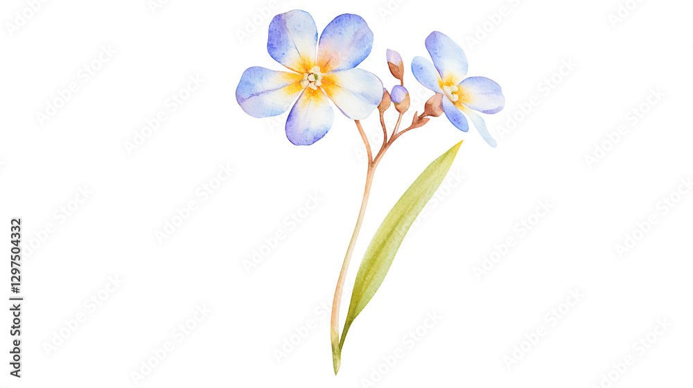 Naklejka premium A watercolor painting of a flower with a stem