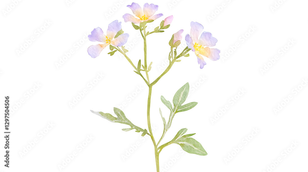 Fototapeta premium A flower with a stem and leaves