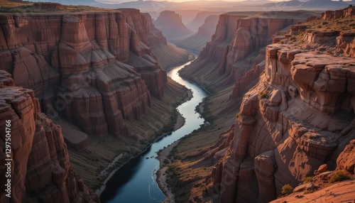 Breathtaking sunset over colorado river grand canyon landscape photography natural wonders panoramic view scenic beauty