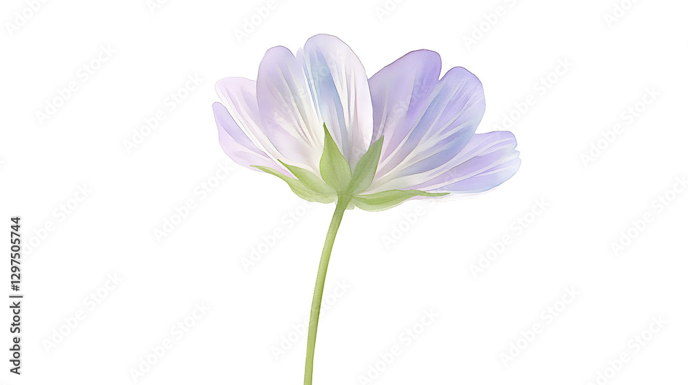A flower with a stem and a leaf A flower with a stem and a leaf