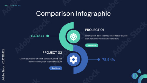 Comparison Infographic Template for Product, Business, and Data Analysis Presentations