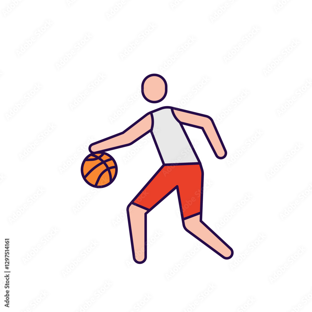 Fototapeta premium basketball player icon