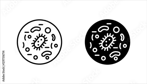 icon set of Probiotics bacteria, on isolated white background.