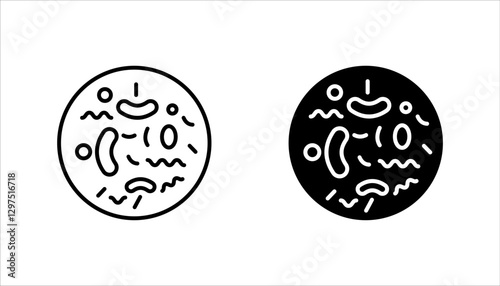 icon set of Probiotics bacteria, on isolated white background.