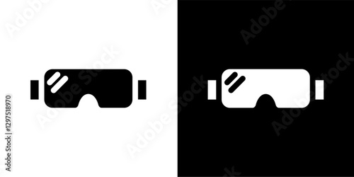 safety googles line and glyph icon, outline and glyph vector sign, linear and glyph style pictogram isolated on white and black. labour symbol, logo, icon, illustration