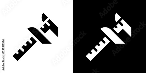 vernier caliper line and glyph icon, outline and glyph vector sign, linear and glyph style pictogram isolated on white and black. labour symbol, logo, icon, illustration