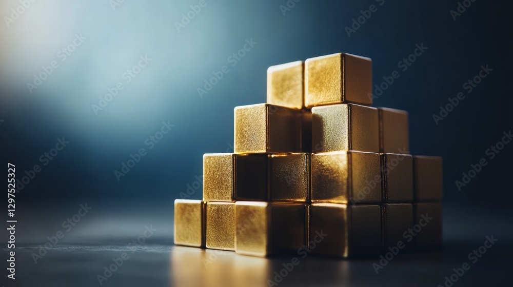 Conceptual Arrangement of Gold Bars in Pyramid Shape Conceptual Arrangement of Gold Bars in Pyramid Shape