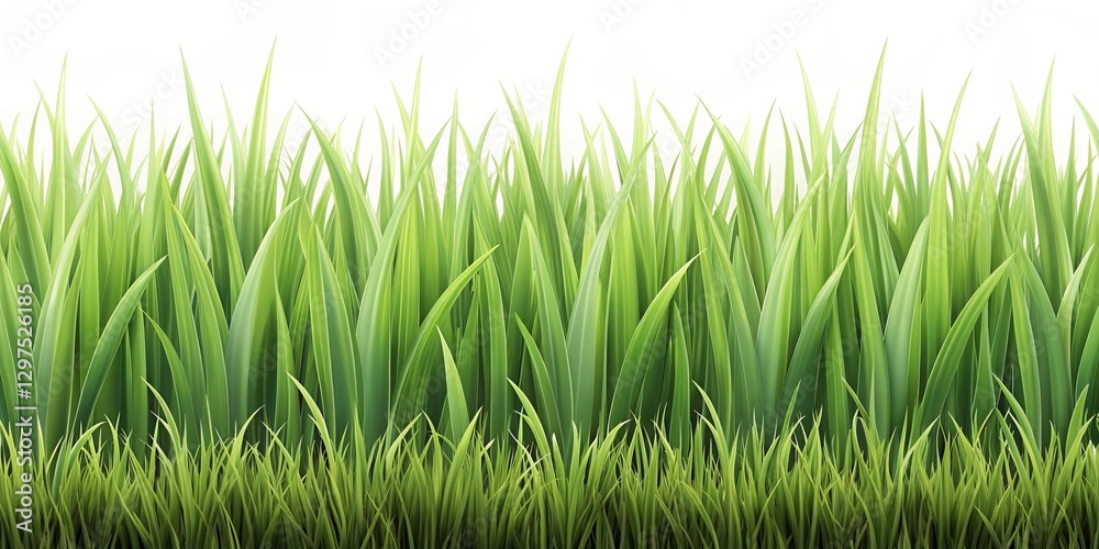 Fototapeta premium Vibrant Green Grass Blades, Lush Meadow Texture, Ideal for Nature-Themed Designs and Springtime Presentations