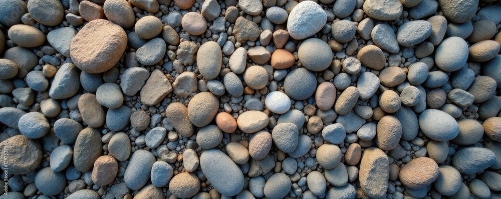 Rough, varied gravel texture; diverse stone sizes, muted tones, pebble, stone, tan Rough, varied gravel texture; diverse stone sizes, muted tones, pebble, stone, tan