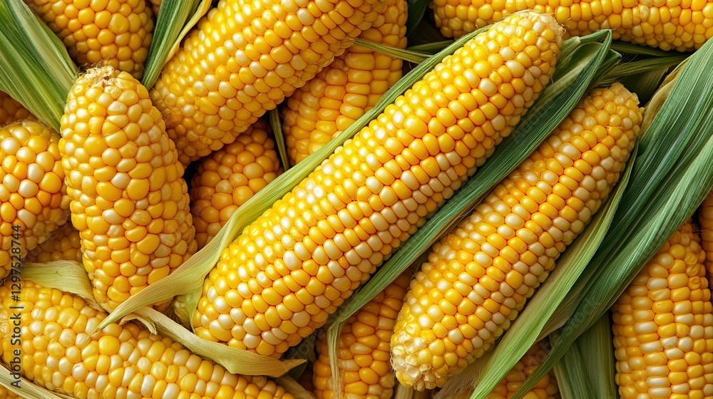 Close up view of fresh yellow corn on the cob Close up view of fresh yellow corn on the cob