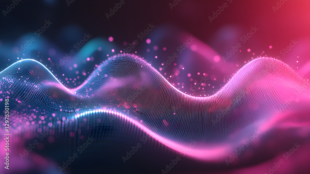 transmission waveform with smooth wave patterns and a futuristic color scheme 