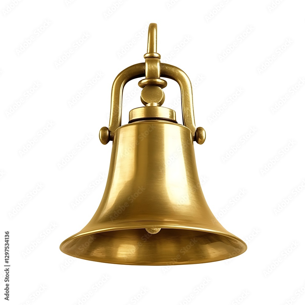 Bell golden shining isolated for decor ornament Bell golden shining isolated for decor ornament