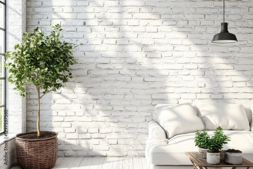 Fototapeta Naklejka Na Ścianę i Meble -  mediterranean interior with flowers and plants