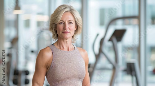 Portrait of smiling Middle aged woman working out gym fitness healthy lifestyle gym fitness for seniors, healthy aging, active lifestyle Free Download Portrait of smiling Middle aged woman working out gym fitness healthy lifestyle gym fitness for seniors, healthy aging, active lifestyle - GFXLoad