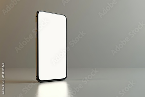 High Definition View of 3D Smartphone with Blank Screen Isolated