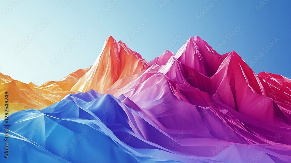 Vibrant Abstract Mountain Range: A Colorful Topographic Landscape Art Vibrant Abstract Mountain Range: A Colorful Topographic Landscape Art
