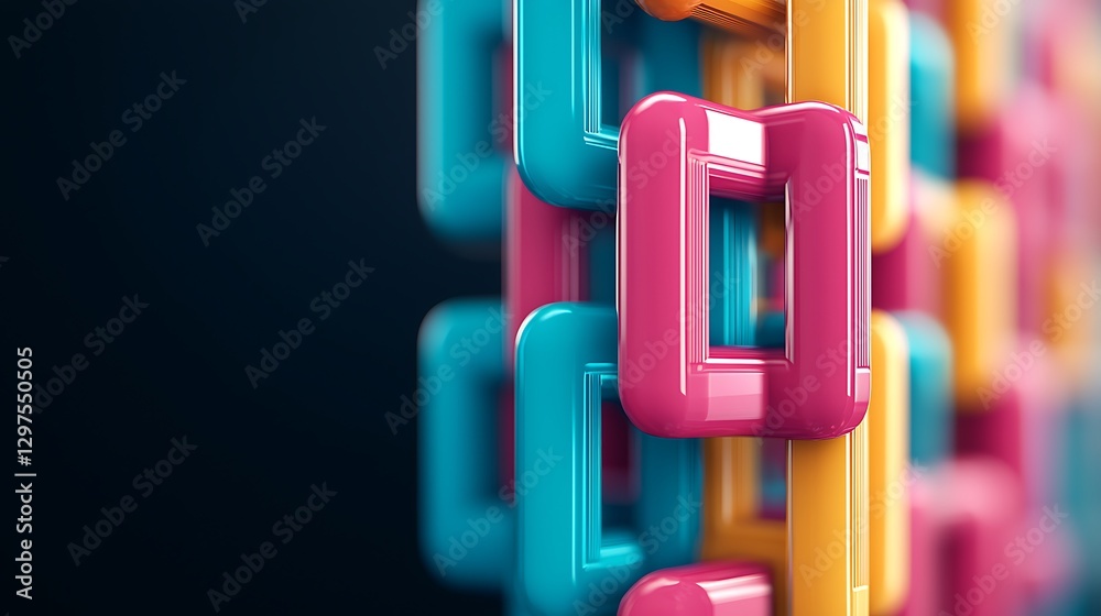 Fototapeta premium Vibrant abstract design elements digital artwork graphic art studio environment close-up view creativity concept