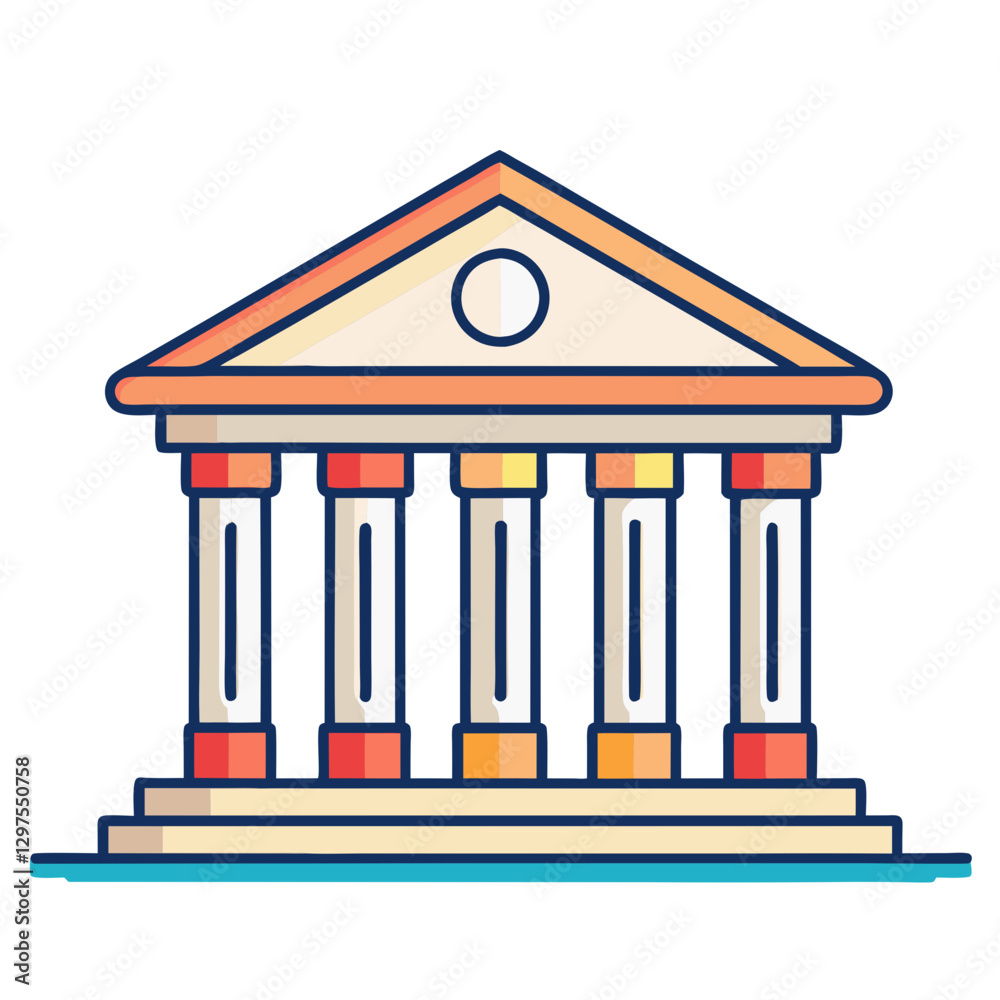 Vector illustration of a classical bank building, Vector design of a classical building with columns, representing a bank, government institution, or financial services.
Vector illustration of a classical bank building, Vector design of a classical building with columns, representing a bank, government institution, or financial services.
