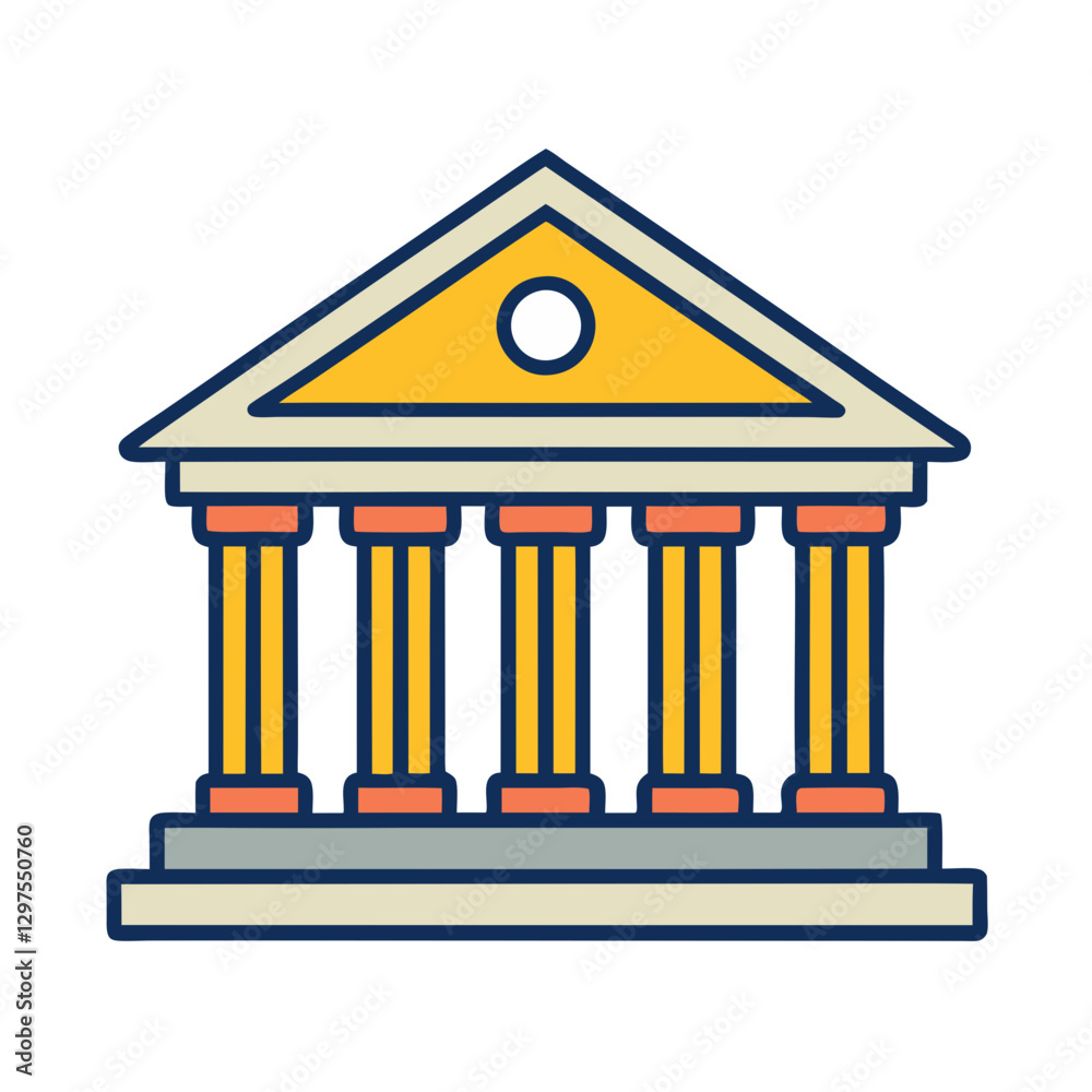 Vector illustration of a classical bank building, Vector design of a classical building with columns, representing a bank, government institution, or financial services.
Vector illustration of a classical bank building, Vector design of a classical building with columns, representing a bank, government institution, or financial services.