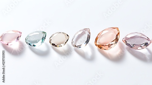 Elegant gemstones display jewelry showcase product photography studio setting close-up view luxury concept