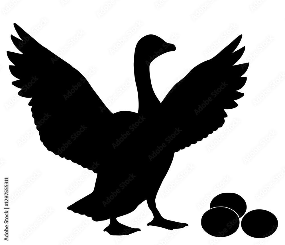 Obraz premium geese lay eggs
