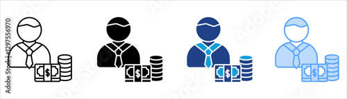 Investor Icon Set Multiple Style Collection