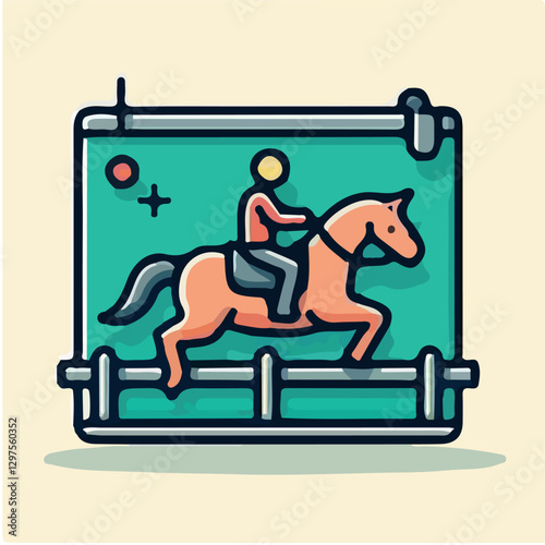 Illustration of horse racing, vector art