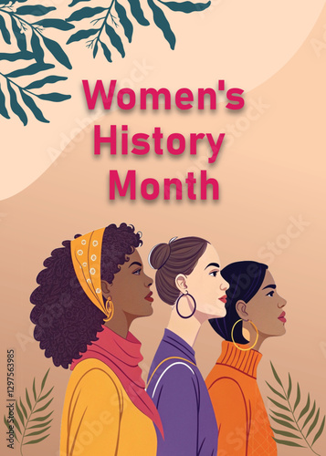 women history month vertical poster design template 
