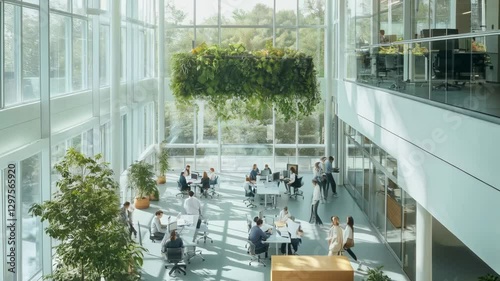 Modern Office Space with Green Design Elements