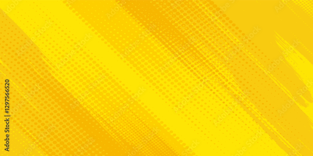 Fototapeta premium Dots halftone yellow color pattern gradient grunge texture background. Dots pop art comics sport modern