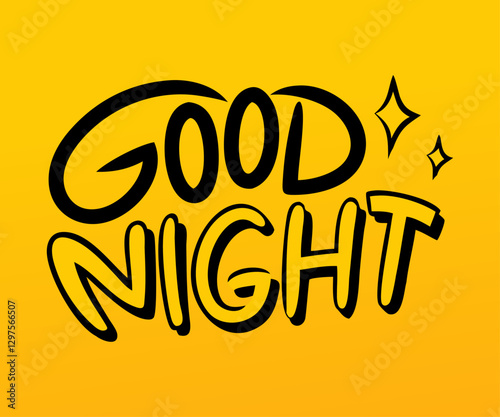 Good Night Vector calligraphy Design, typography design , lettering phrase good night