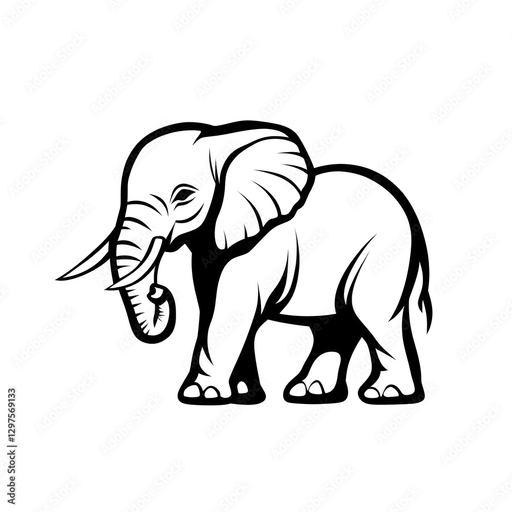 Professional design featuring an elephant perfect for branding and promotional use Professional design featuring an elephant perfect for branding and promotional use