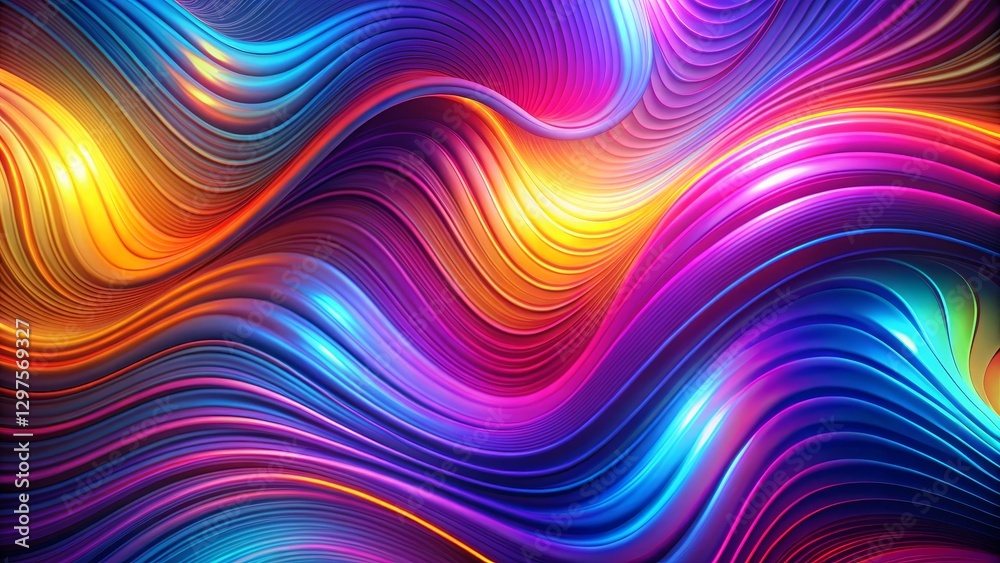 Fototapeta premium Vibrant Abstract Waves of Colorful Light and Flowing Patterns