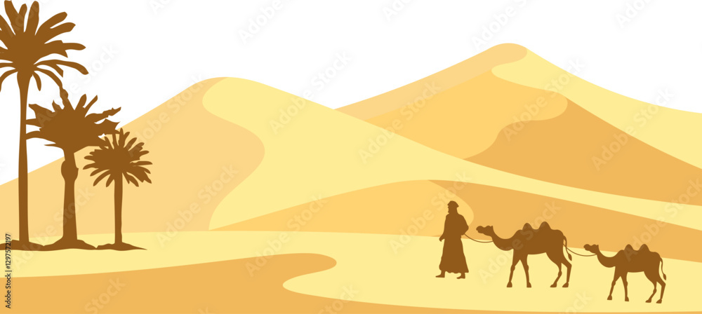 Arabian Landscape of Desert Illustration Arabian Landscape of Desert Illustration