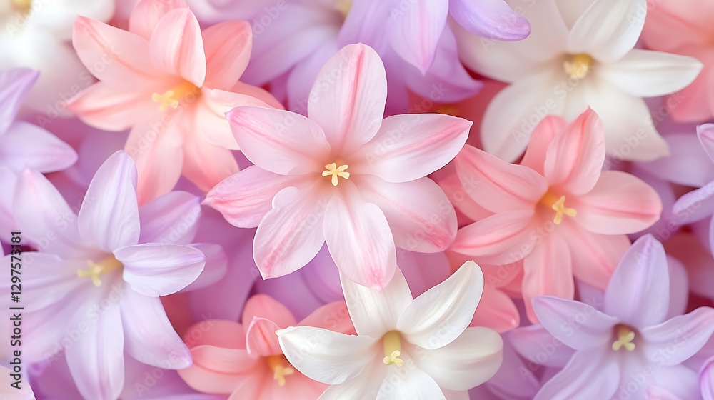 Fototapeta premium Nature's colorful flora a close-up of delicate flowers in a serene environment