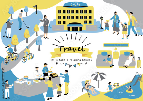 旅行を楽しむ人達