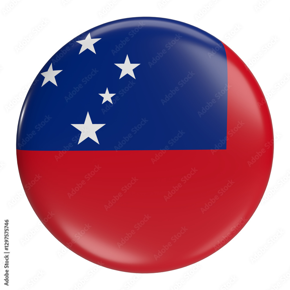 Samoa round flag icon with transparent background Samoa round flag icon with transparent background