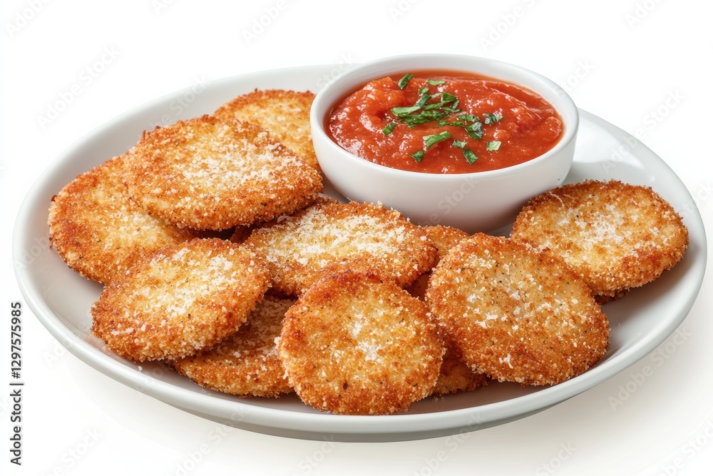 Fried mozzarella bites with marinara sauce restaurant food photography indoor dining close-up delicious appetizer Fried mozzarella bites with marinara sauce restaurant food photography indoor dining close-up delicious appetizer