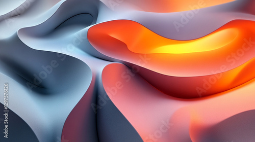 A computer generated image of a wave with a yellow light in the middle