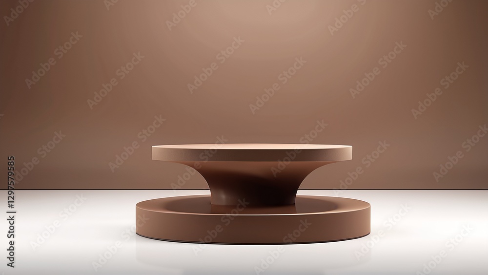 Elegant Minimalist Display Stand in Soft Brown Tones for Photography Elegant Minimalist Display Stand in Soft Brown Tones for Photography