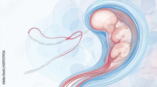 The growth and development of a healthy baby while in the womb of a pregnant mother, the concept of a graph for diagnosing a fetus with ultrasound medical importance